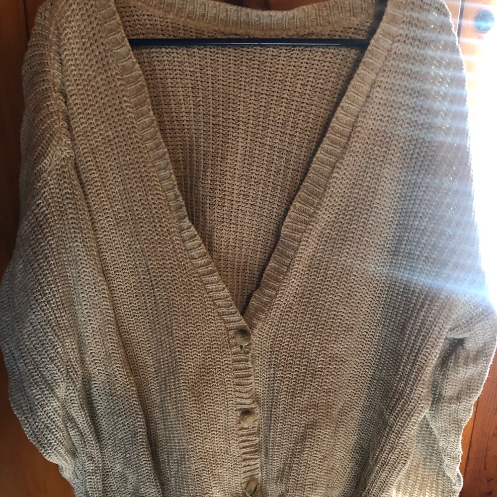 Brown cardigan sweater